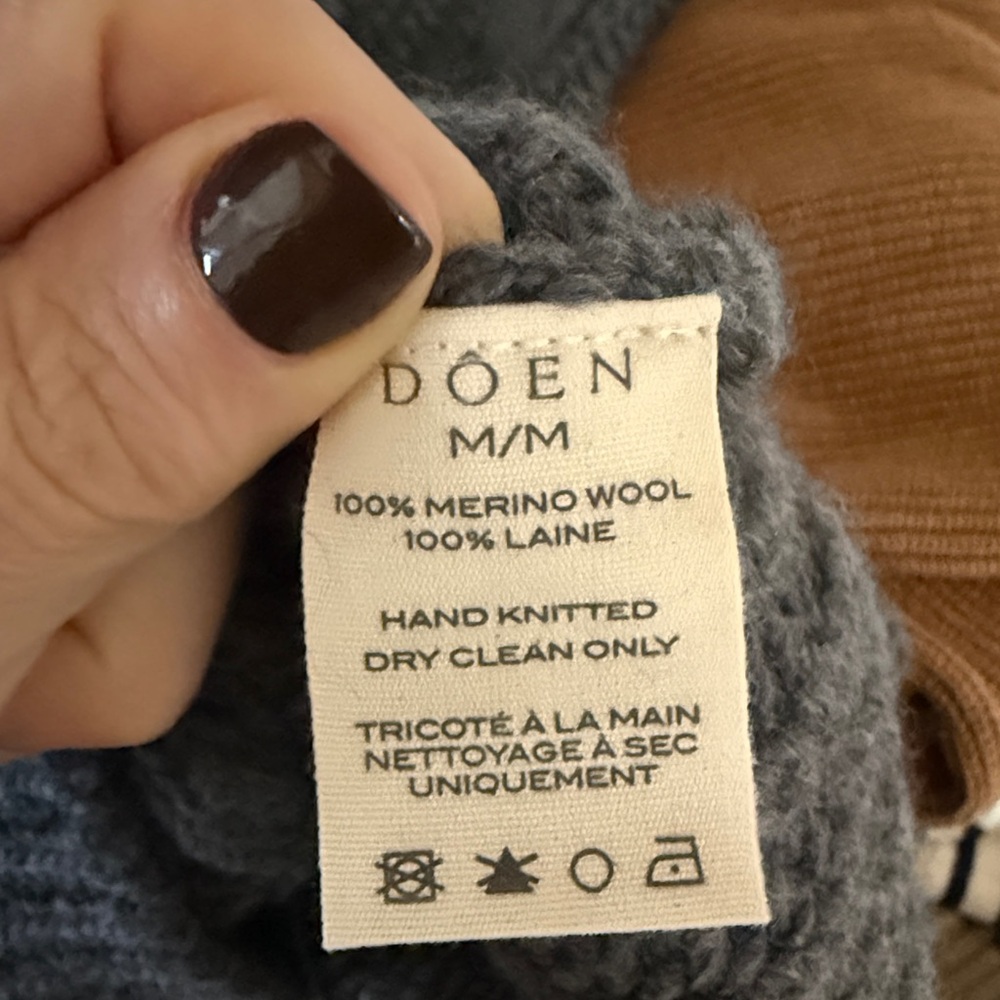 NWT- DOEN Leighton Sweater- Dark Grey - Picture 6 of 7
